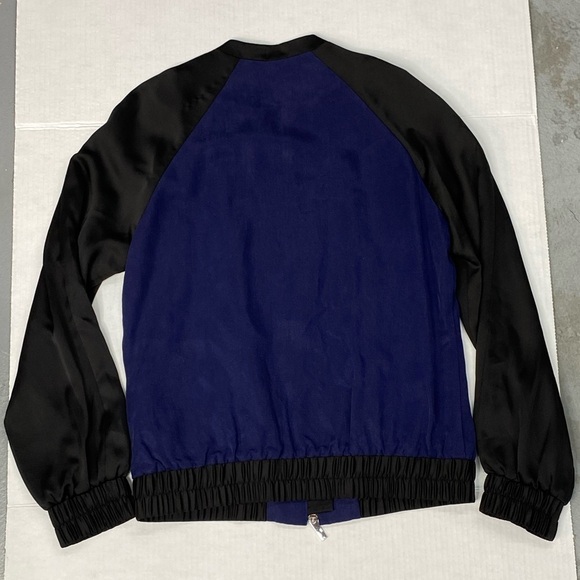 Karen Millen women’s zip up jacket two tone, blue black, elastic waist NWT NEW - Picture 10 of 13